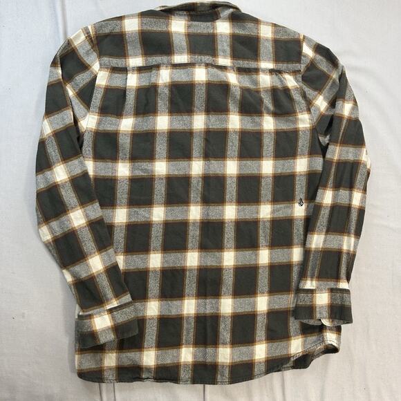 Volcom Shirt Jacket Mens XL Gray Plaid Fleece Button Up Lined Flannel Outdoor - Picture 5 of 7